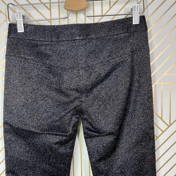 Alexander Wang Drainpipe Pants Skinny Stretch Glitter Metallic Black‎ Size 0 - Picture 9 of 12